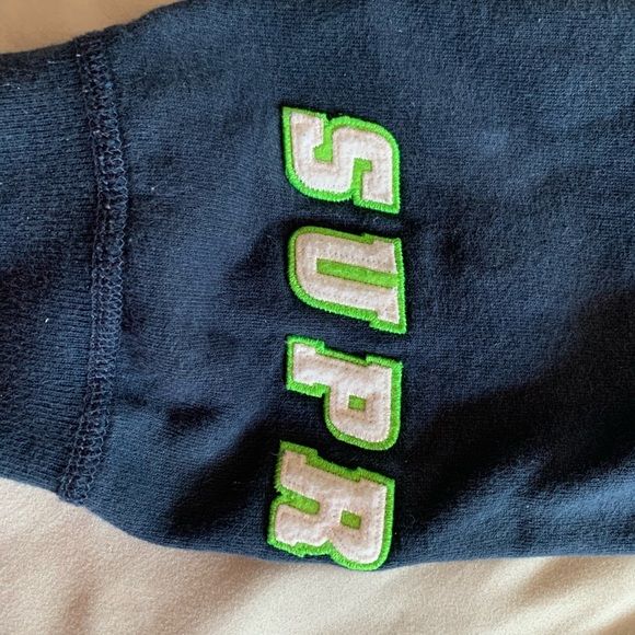 Navy Supreme Wrist Logo Hoodie - Picture 6 of 8